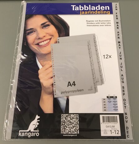 Tabbladen jaarindeling